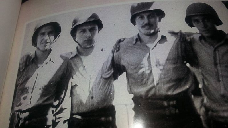 _10 Dad - and three buddies.jpg - Edward DiGiovanniEdward and three shipmates. Date & location unknown. Edward DiGiovanni family photos.